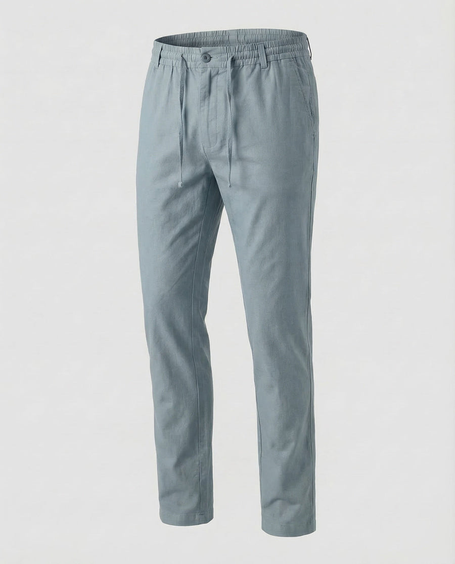 Remi Linen Trousers in Light Blue