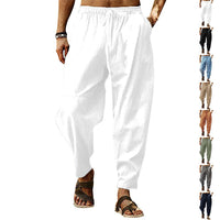 Remi Relaxed Linen Blend Trousers with Elastic Waist