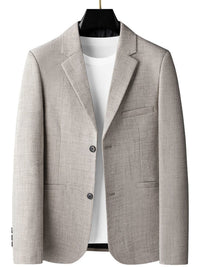 Renata Elegant Linen Blazer in Dark Grey