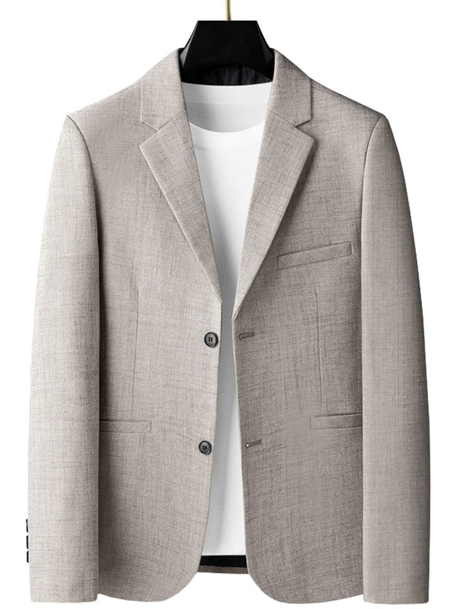 Renata Elegant Linen Blazer in Dark Grey