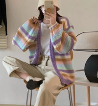 Renata Knit Cardigan in Purple
