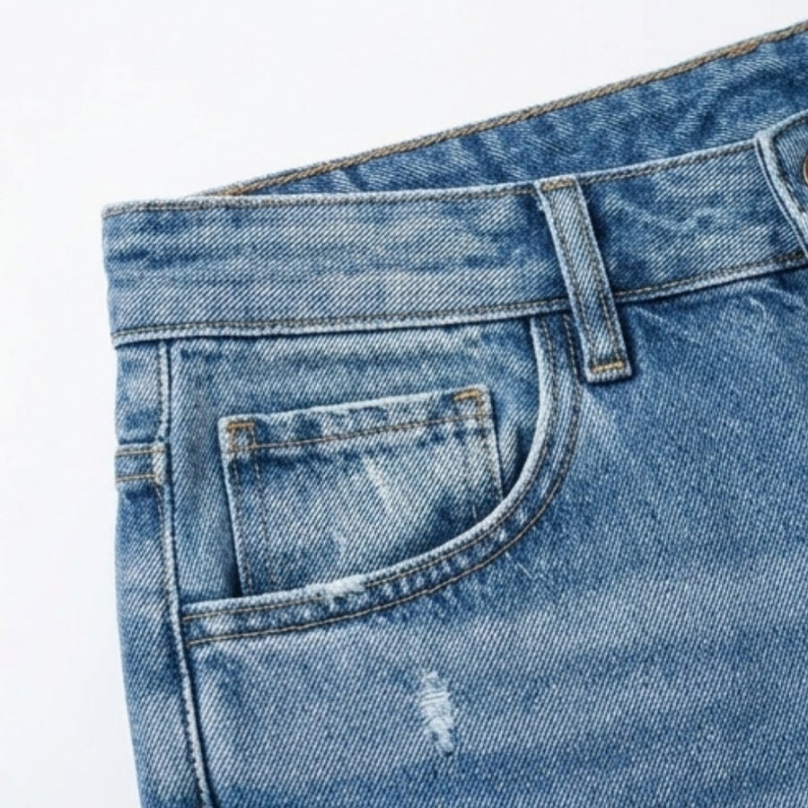 Renata Women's Straight Leg Cropped Raw Hem Jeans