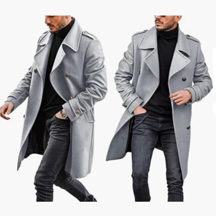 Rens Elegant Trench Coat in Light Grey