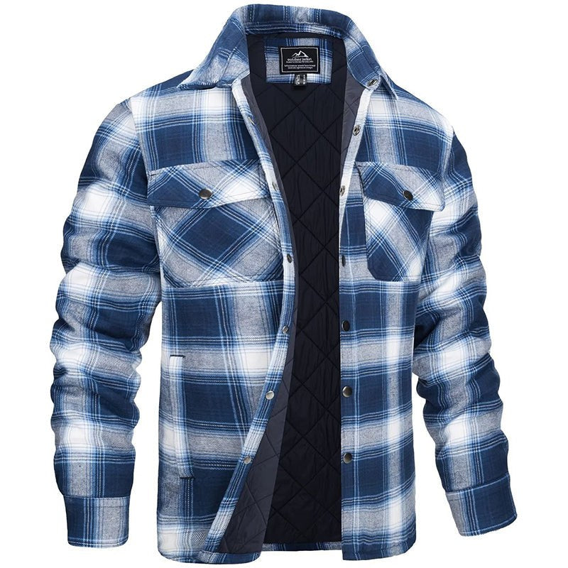 Rens Jacket with Checked in Light Blue