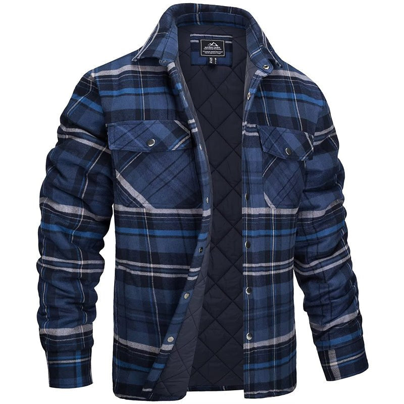 Rens Jacket with Checked in Navy