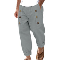 Rens Relaxed Linen Trousers with Side Pockets and Pockets