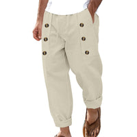 Rens Relaxed Linen Trousers with Side Pockets and Pockets
