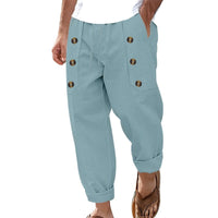 Rens Relaxed Linen Trousers with Side Pockets and Pockets