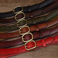 Retro Leather Belt in Charcoal
