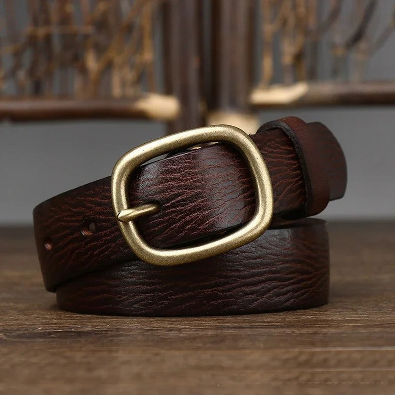 Retro Leather Belt in Espresso Brown