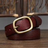 Retro Leather Belt in Mahogany