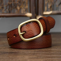 Retro Leather Belt in Sienna Brown
