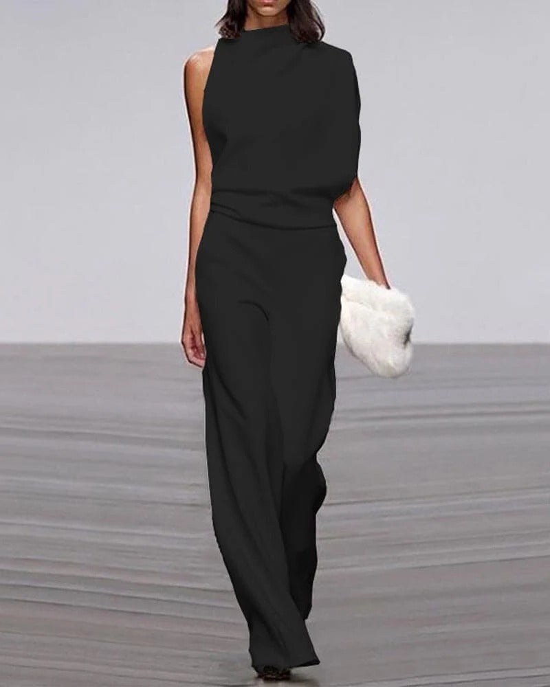 Reyna Women's Sleeveless Wide Leg Formal Jumpsuit Occasion in Black