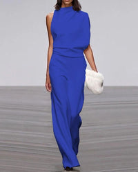 Reyna Women's Sleeveless Wide Leg Formal Jumpsuit Occasion in Blue