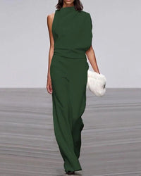 Reyna Women's Sleeveless Wide Leg Formal Jumpsuit Occasion in Green