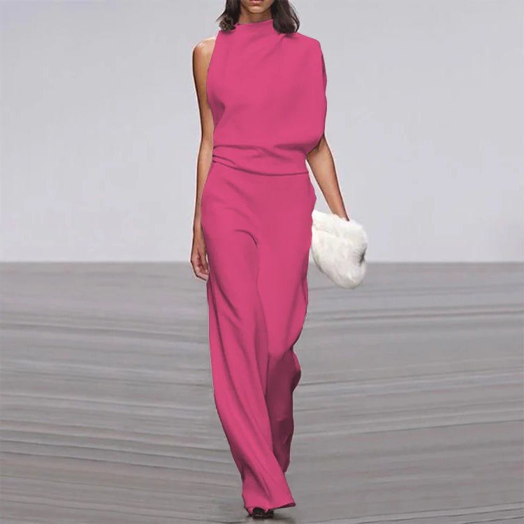 Reyna Women's Sleeveless Wide Leg Formal Jumpsuit Occasion in Pink