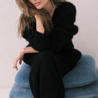 Rhea Cardigan with Long Sleeve in Black