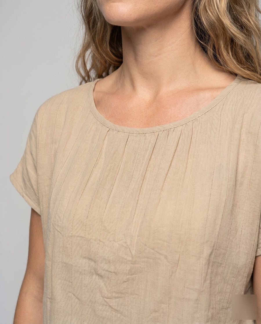 Rhea Casual Linen Set with Elastic Waist