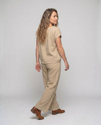 Rhea Casual Linen Set with Elastic Waist