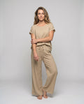Rhea Casual Linen Set with Elastic Waist