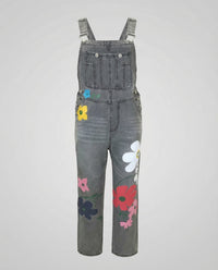 Rhea Denim Jumpsuit with Sleeveless in Grey