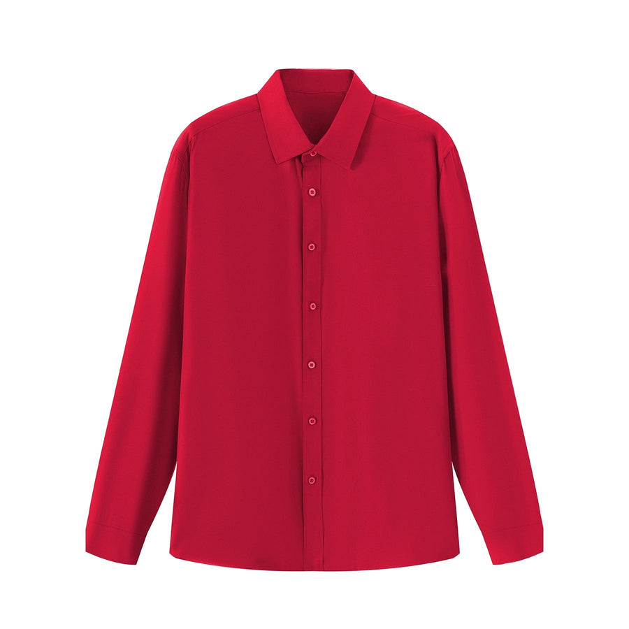 Rhea Elegant Shirt with Long Sleeve in Red