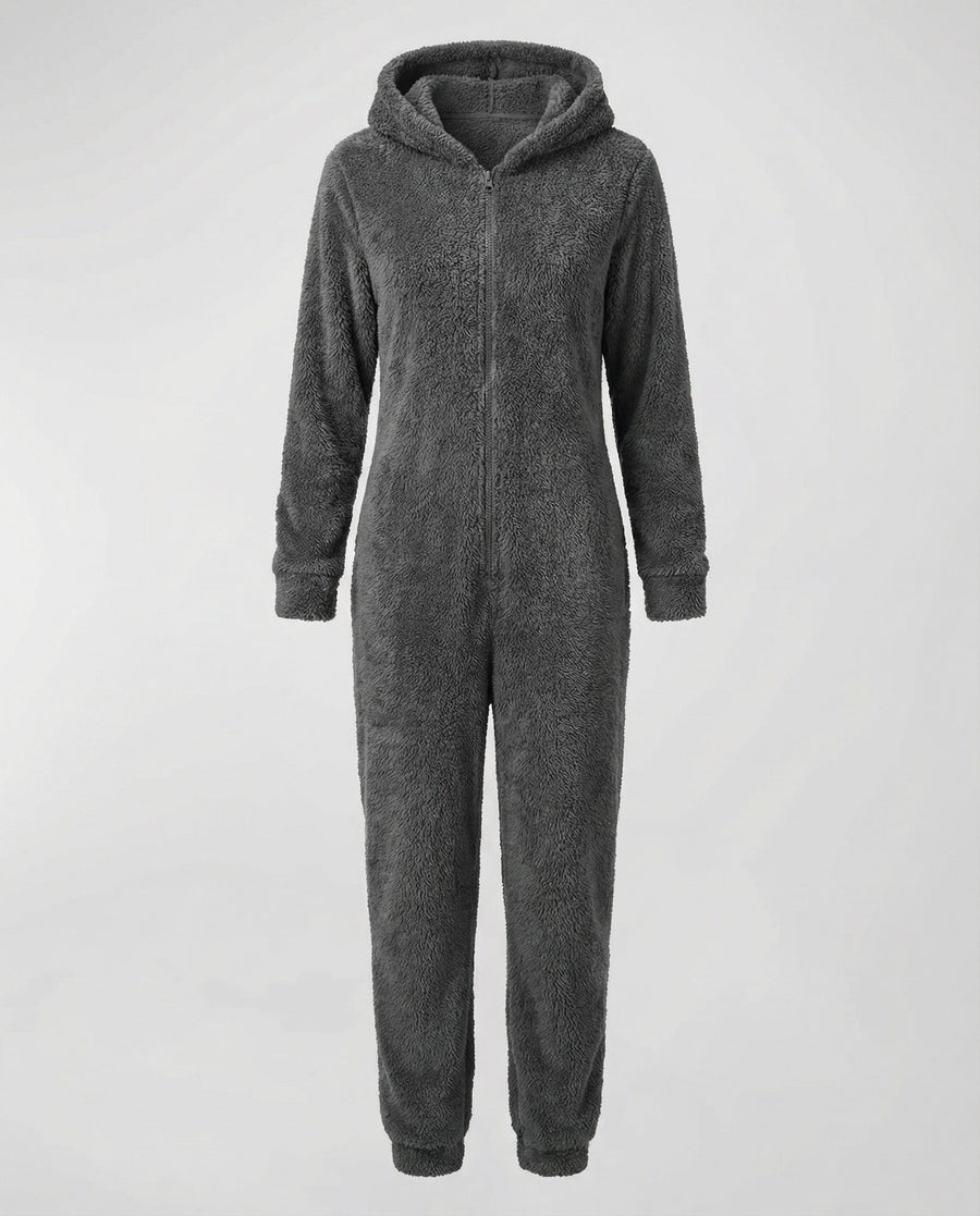 Rhea Jumpsuit with Hood in Grey