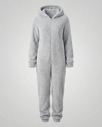 Rhea Jumpsuit with Hood in Helles Grau