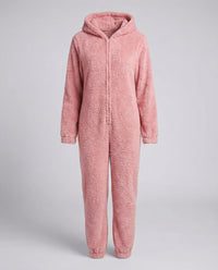 Rhea Jumpsuit with Hood in Pink