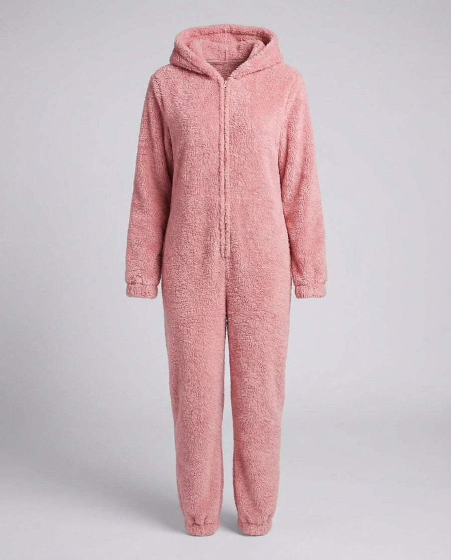 Rhea Jumpsuit with Hood in Pink
