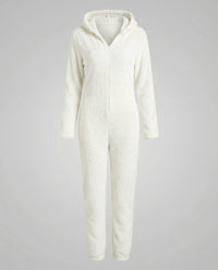 Rhea Jumpsuit with Hood in White