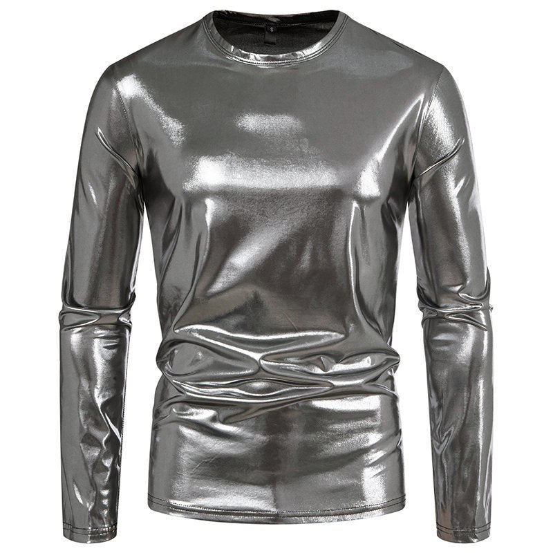 Rhea Shirt with Long Sleeve in Silver