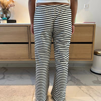 Rhea Trousers with Elastic Waist and Striped
