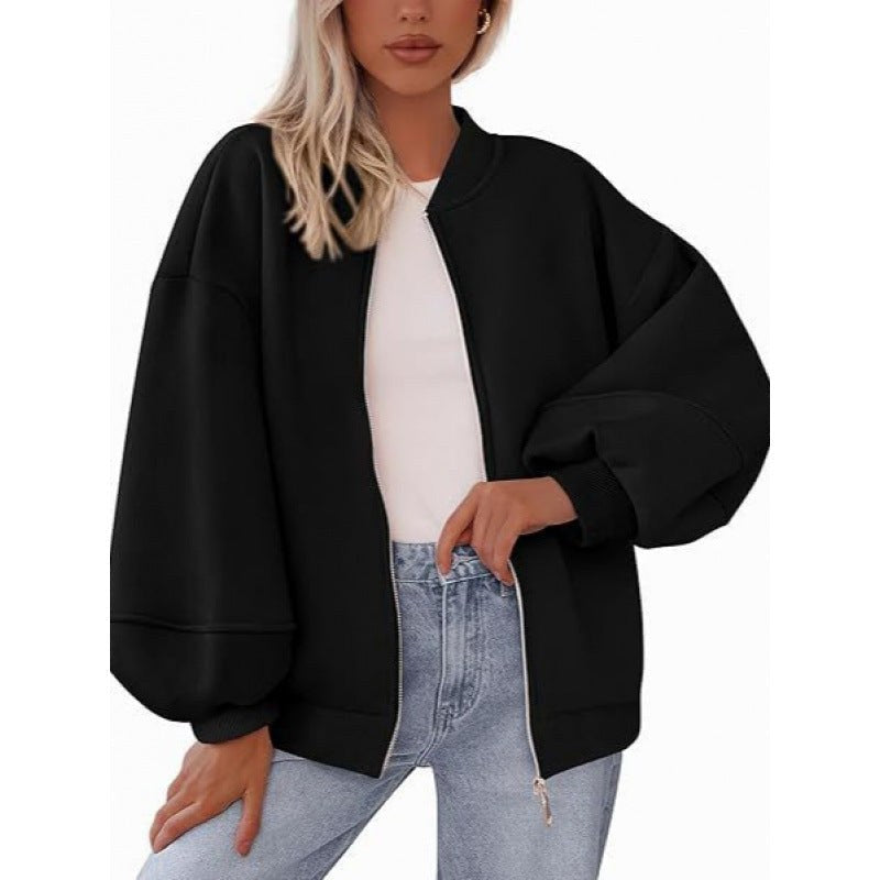 Rhiannon Casual Jacket with Zip Front and Oversized