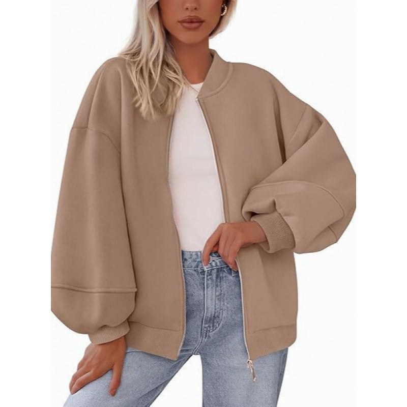 Rhiannon Casual Jacket with Zip Front and Oversized