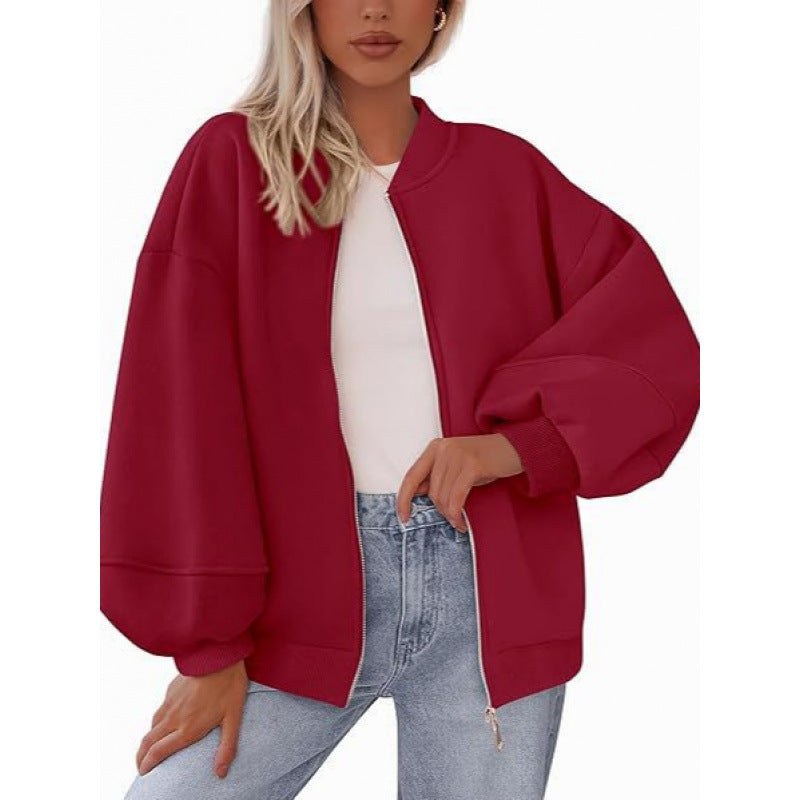 Rhiannon Casual Jacket with Zip Front and Oversized