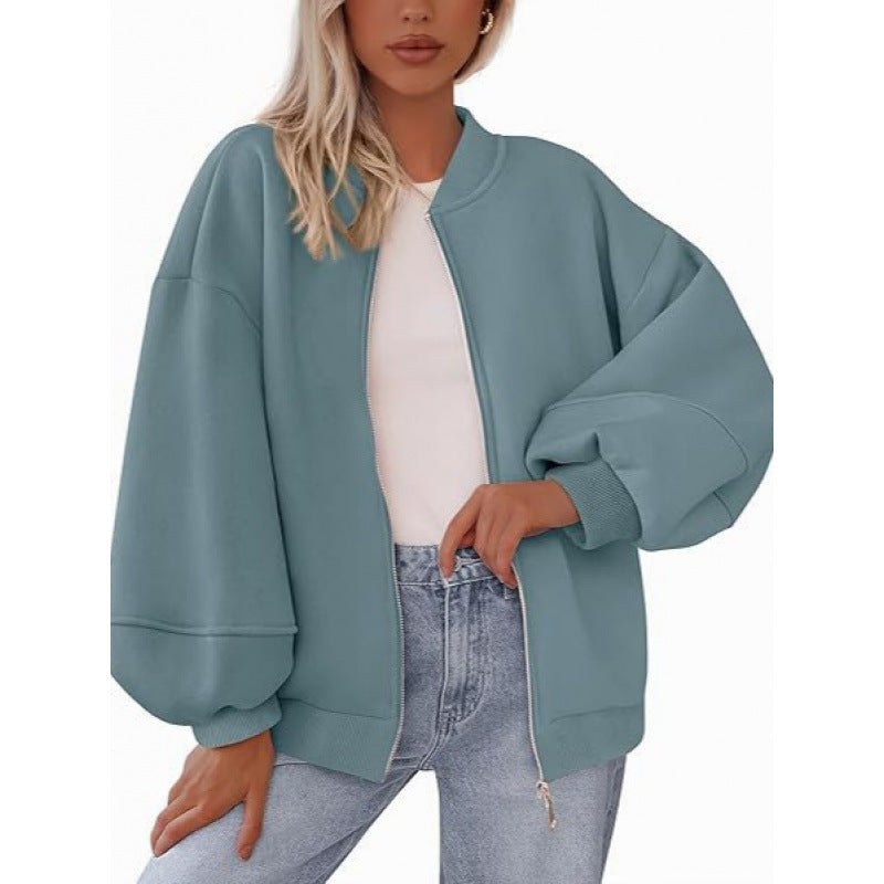 Rhiannon Casual Jacket with Zip Front and Oversized