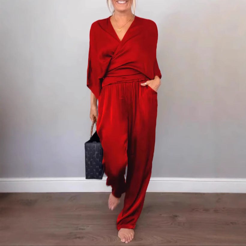 Rhiannon Elegant Top in Red