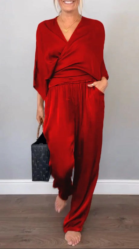 Rhiannon Elegant Top in Red