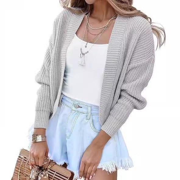 Rhiannon Knit Cardigan in Light Grey