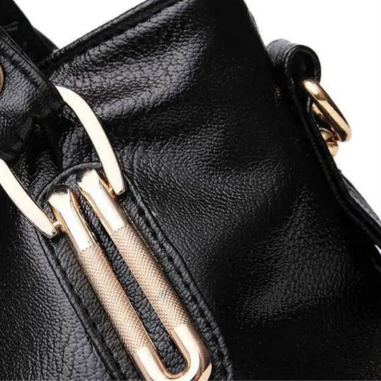 Rhiannon Retro Leather Tote in Charcoal