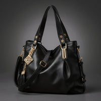 Rhiannon Retro Leather Tote in Charcoal