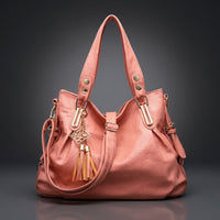 Rhiannon Retro Leather Tote in Rose
