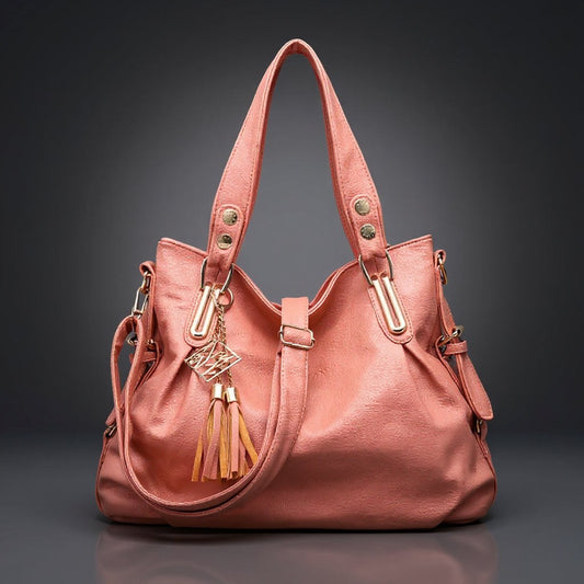 Rhiannon Retro Leather Tote in Rose