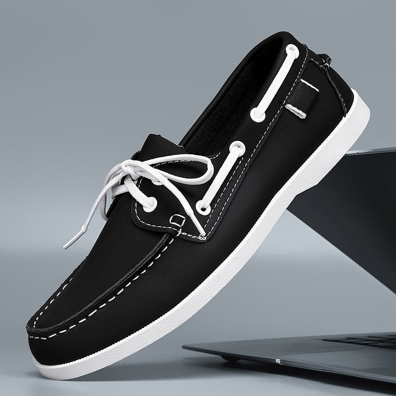 Rhodes Leather Loafer in Charcoal