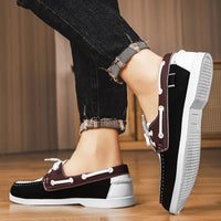 Rhodes Leather Loafer in Pearl & Charcoal