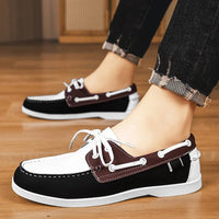 Rhodes Leather Loafer in Pearl & Charcoal