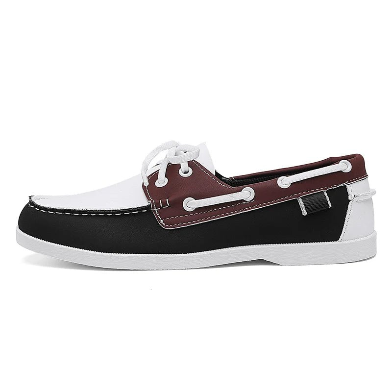 Rhodes Leather Loafer in Pearl & Charcoal
