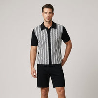 Rhys Jacquard Two Piece Set in Charcoal