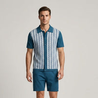 Rhys Jacquard Two Piece Set in Royal Blue